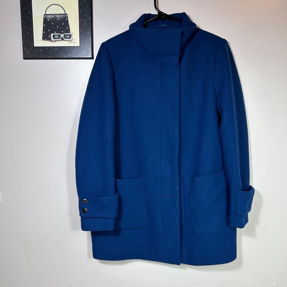 Kenneth Cole Women's Blue Pea Coat